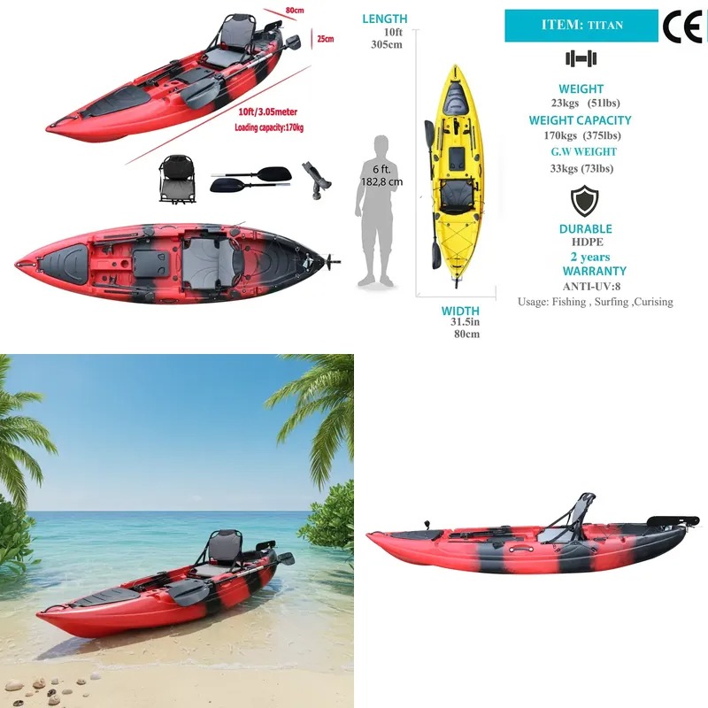 Fishing Kayak Sit In - Kayak de pêche monoplace de 10